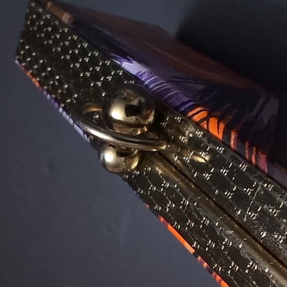 Vintage Mid-century Eyeglasses Case Multi-colored with Kiss Lock. - Picture 6 of 8